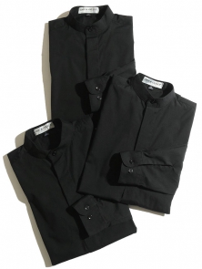 DOC&AMELIA スタンドカラーコットンドレスシャツ(ブラック)